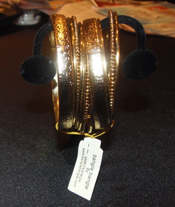 Amrita Singh Sima Bangle Set 11pc. 8 GOLDTONE Brass NWT