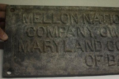 Large Mellon National Bank & Trust Company Plaque Sign Railroad Depot 