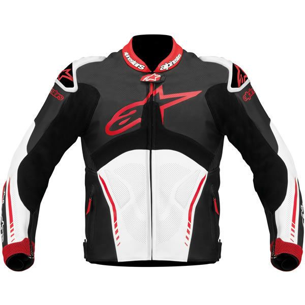 alpinestars atem leather jacket black white red 1 3 mm high grade 