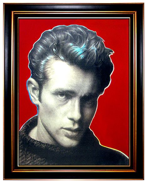    Kaufman SAK Acrylic Screenprint Painting James Dean Andy Warhol COA