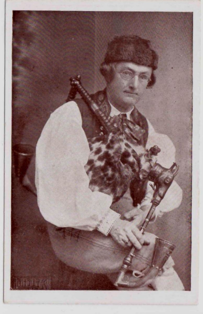 Czech Bagpiper Ruda Andel Postcard