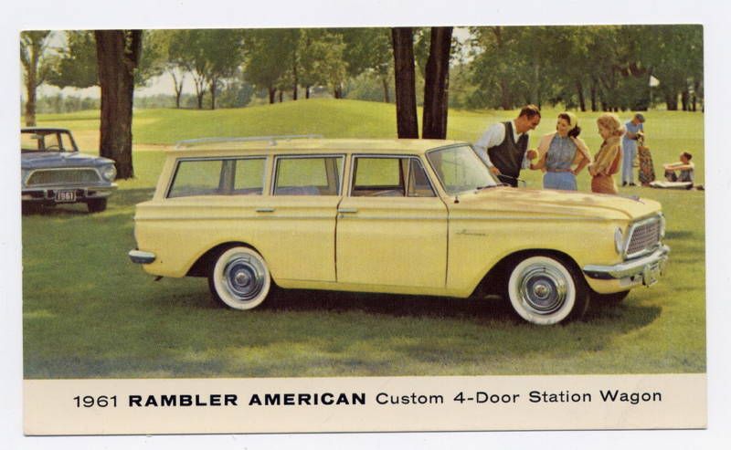 Rambler American Motors 1961 Station Wagon Vin Postcard