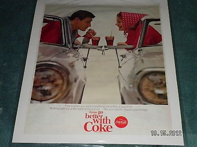   COCA COLA MAGAZINE ADVERTISEMENT CAR HOP TRAYS ORIGINAL NOT A COPY