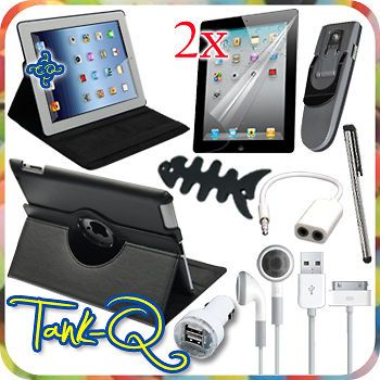 10 in 1 Protector Cover Case Car Charger Accessory Bundle Kit For iPad 