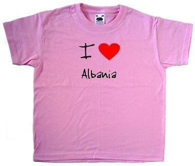 love heart albania kids t shirt more options print