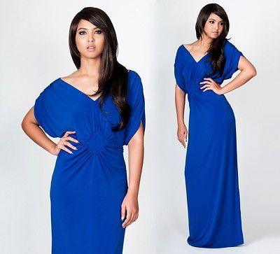 NEW Womens Elegant Cobalt Blue Grecian Cocktail Evening Party Maxi 