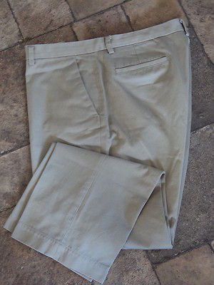 MENS ALFANI 40X32 FLAT FRONT TAN CASUAL KHAKI PANTS SLACKS EUC