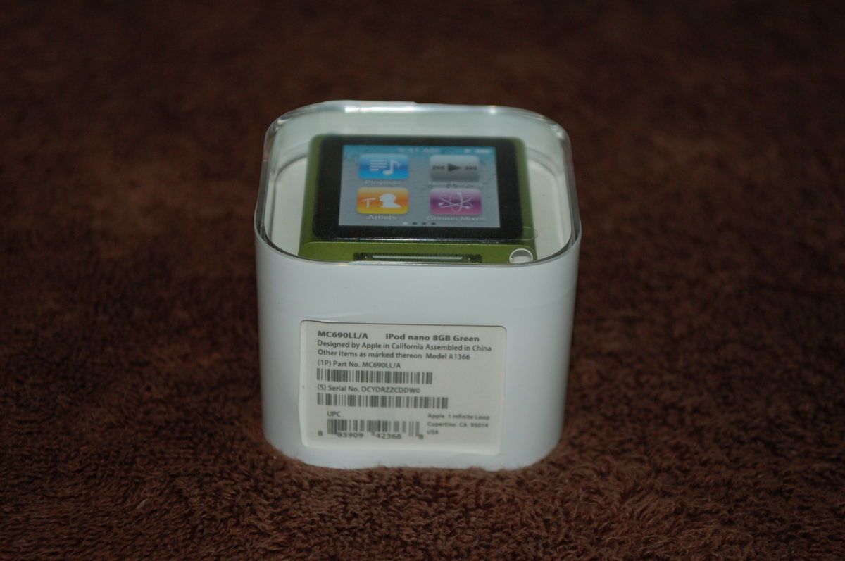 Apple iPod nano 6th Generation Green 8 GB MC690LL A Digital Media  