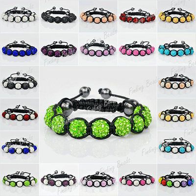   Balls Beads Pave Crystal adjustable Friendship Shamballa Bracelet