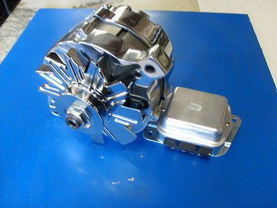 POLISHED MUSTANG ALTERNATOR 100 AMP 1965 1985 W/FREE H.D. REGULATOR