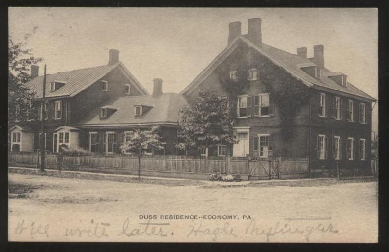 postcard economy pa the duss house view 1898 time left