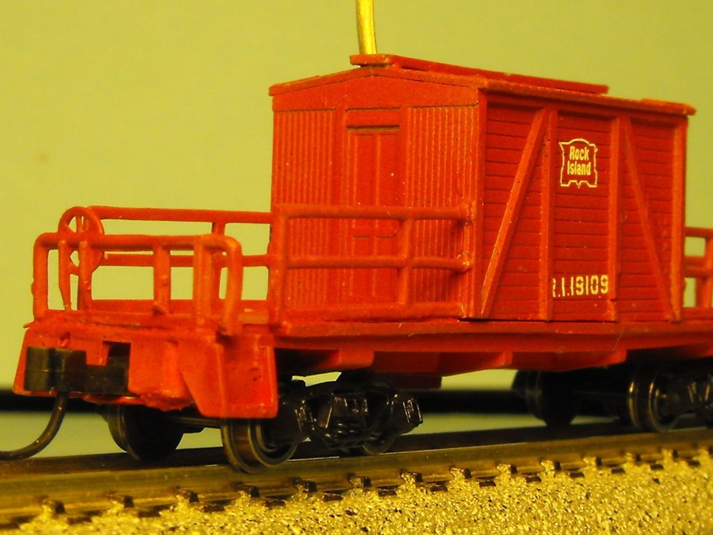 ROCK ISLAND #19109 O/B WOOD TRANSFER caboose N Scale Custom built 