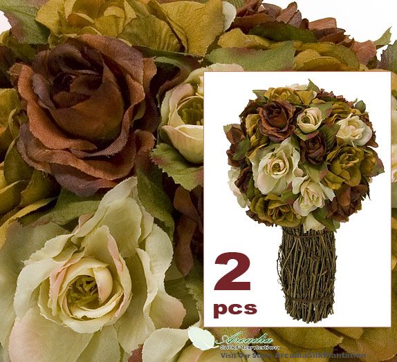 Artificial 12 Rose Topiary Flower Arrangement 9BRBE