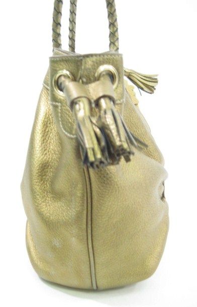 You are bidding on a ANYA HINDMARCH Gold Riveted Tote Handbag