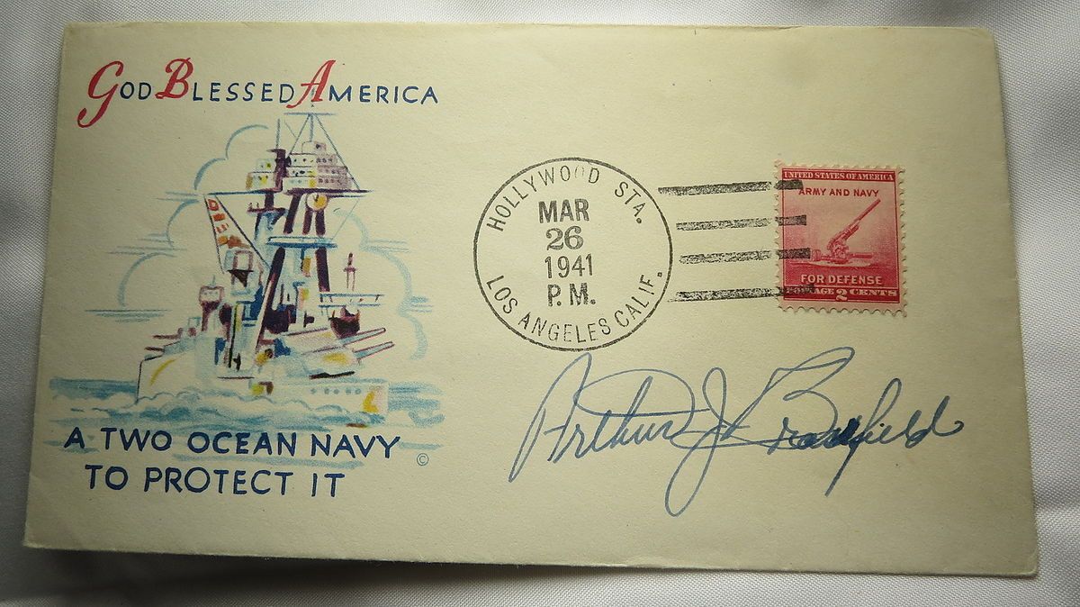 1941 FDC w/autograph of Arthur J. Brassfield shot down 7 jap planes at 