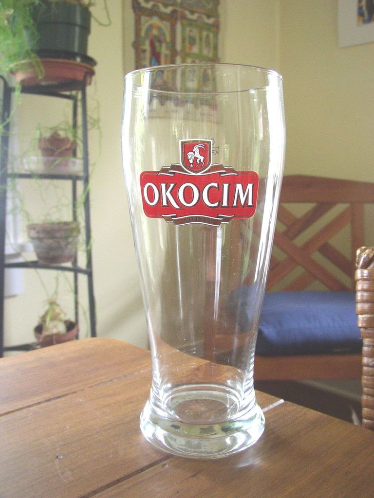 okocim 0 5 l krosno beer glass 