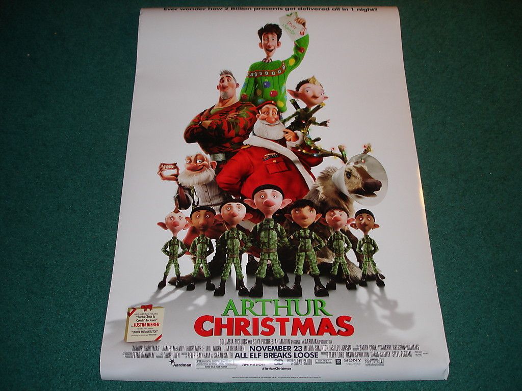 ARTHUR CHRISTMAS Authentic D S DOUBLE SIDED Movie Poster 27X40 