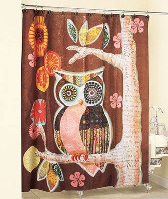 New Owl Shower Curtain Bathroom Bath Decor