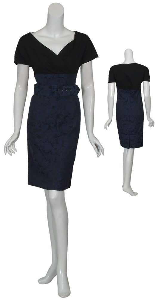 Badgley Mischka Blue Floral Embroidered Dress 12 New