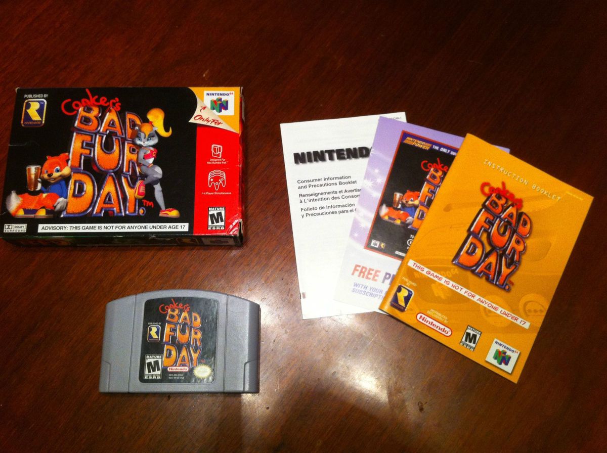 Conkers Bad Fur Day Nintendo 64 2001 Complete in Box