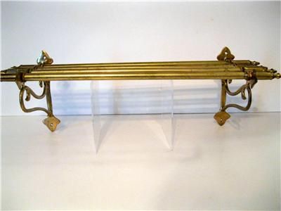    Antique Brass Railway Pullman Car Train Wall Shelf Luggage/Hat Rack