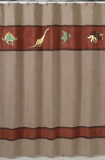JoJo Designs Dinosaur Dino Suede Kids Fabric Shower Curtain