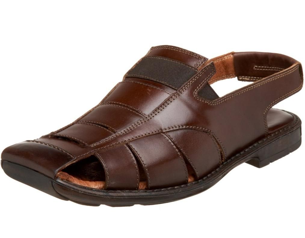 Bacco Bucci Max Italy Brown Leather Square Toe Sandals