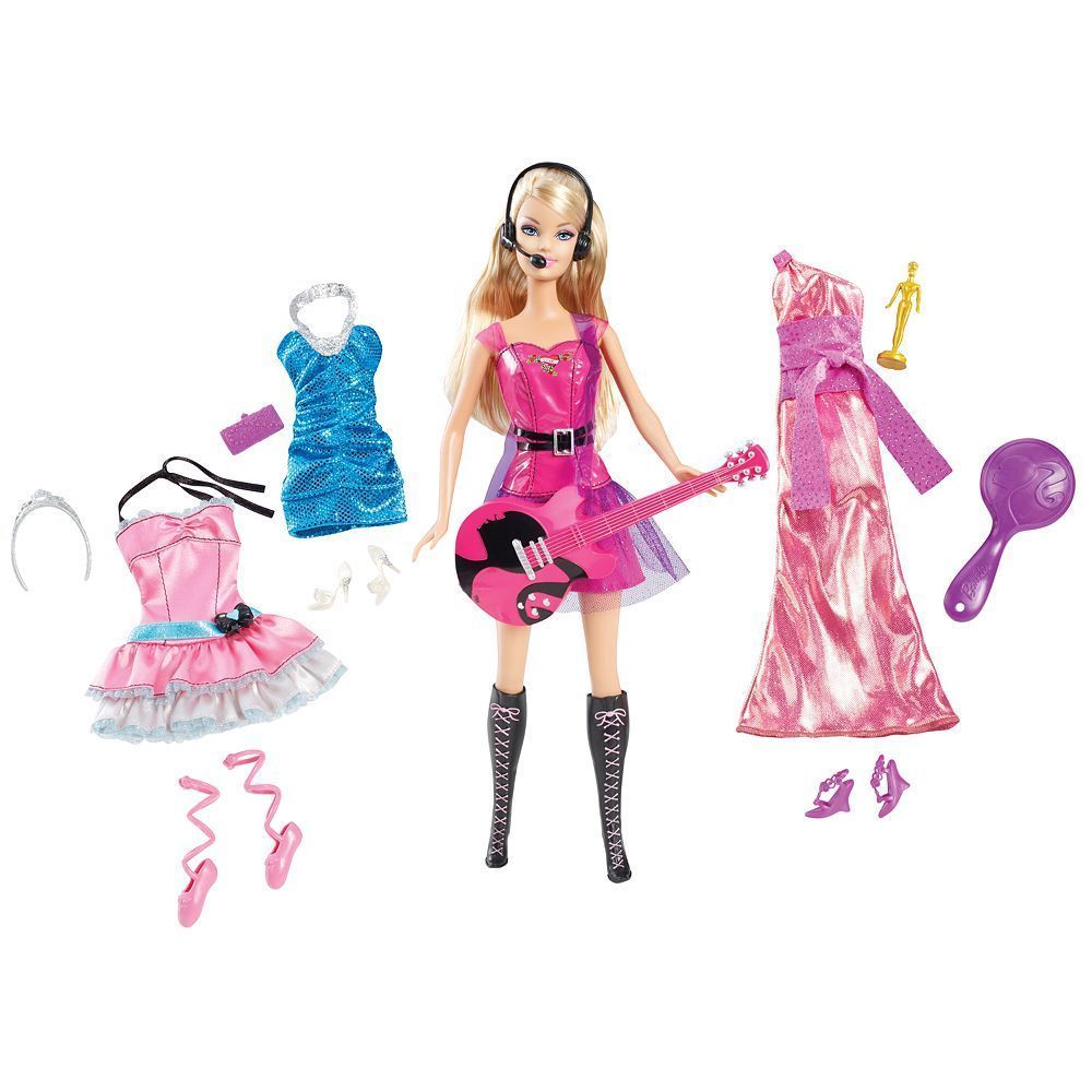 Barbie I Can Be A Star Doll Gift Set by Mattel with 3 Extra Outfits 