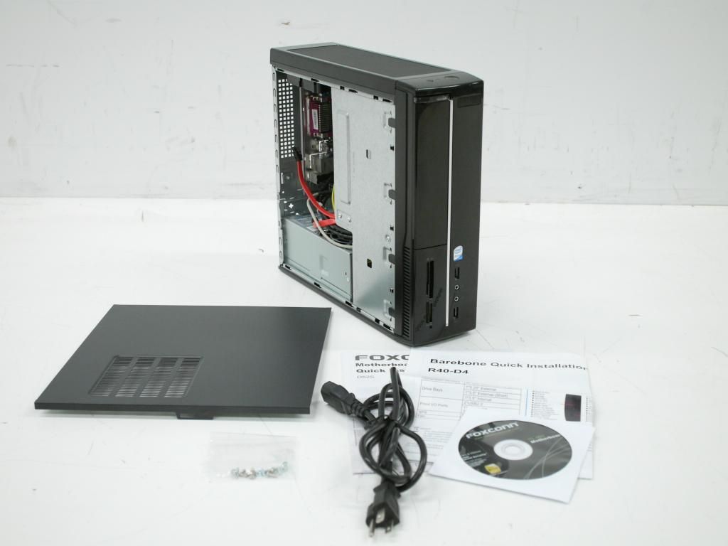   Atom Dual Core D525 Intel NM10 PC Barebone System R40 D4 Black