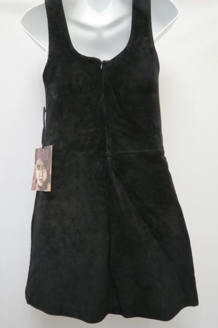 BB Dakota Cheyenne Suede Sleeveless Scoopneck Dress Sz 2 Black 