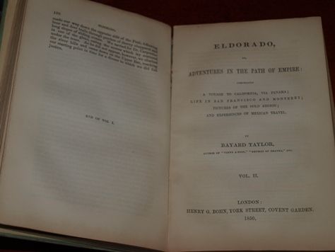 Taylor 1850 EDITION Eldorado CALIFORNIA GOLD RUSH