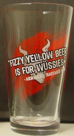 Arrogant Bastard Ale Beer Glasses Pair Collectible