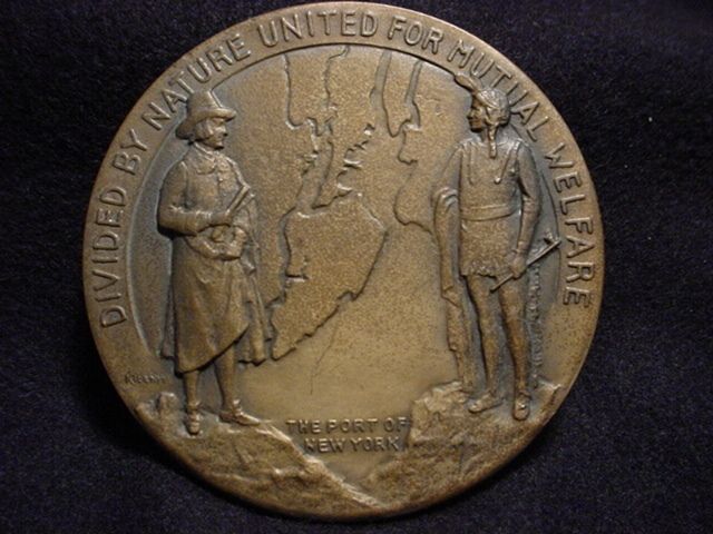 Bayonne Bridge 1931 3 inch Bronze Dedication Medal by Julio Kilenyi 