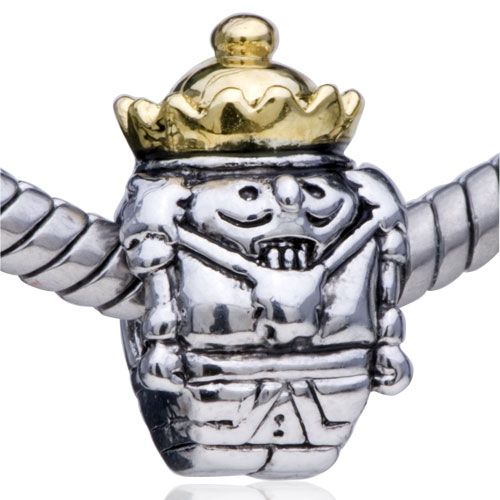 Pugster® Bead Nutcracker Silver Charm for Bracelet H88