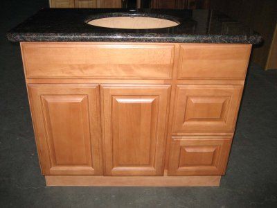 36 Beech Coffee Bathroom Vanity Cabinet w R Drawers