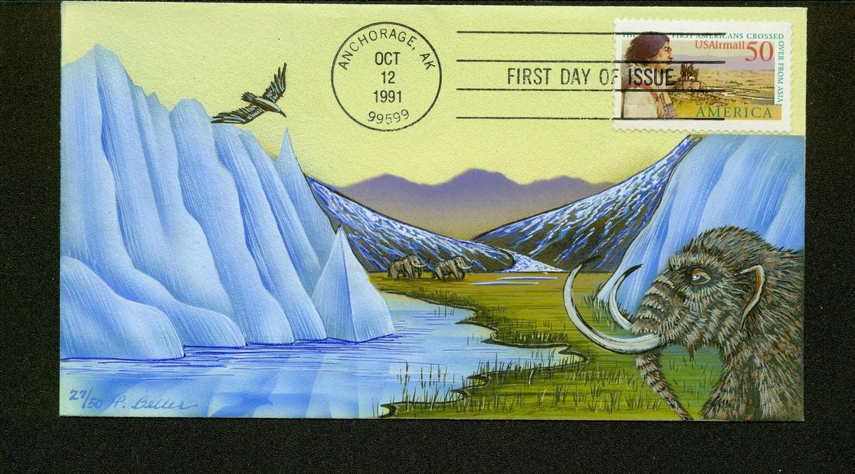 Bering Land Bridge FDC HP Patricia Beller C131 Wooly Mammoth Elephant 