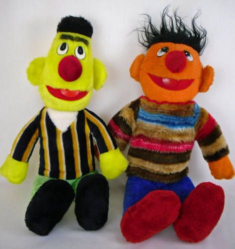 Sesame Street 20 Bert Ernie Vintage Plush Dolls RARE