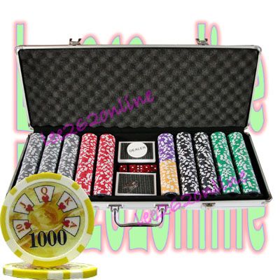 500 Ben Franklin Casino Table Poker Chips Set w Cards