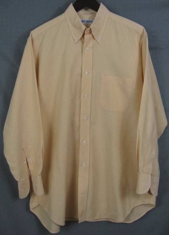 Ben Silver Yellow Oxford Button Down Shirt 16 32 5