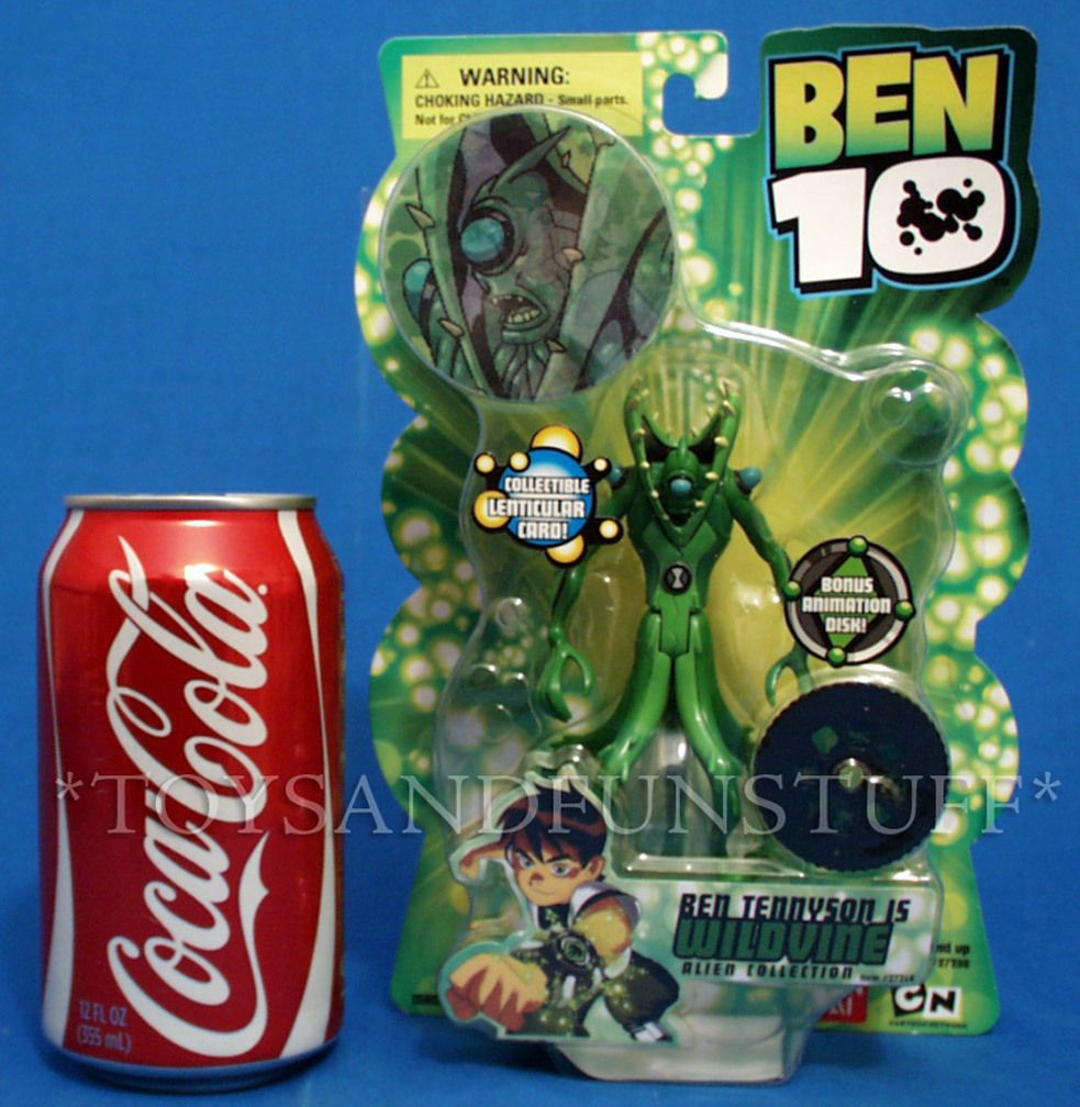 New Wildvine Ben 10 4 Action Figure 2007 Series 1 w Disk New