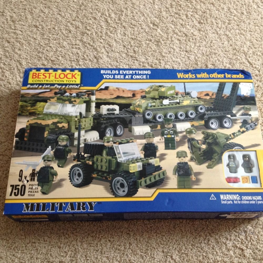 Best Lock Construction Toys Military Army Marine Camoflauge 750 Pieces 