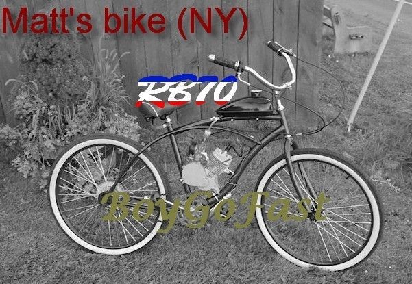 80cc motorized BICYCLE ENGINE KIT gas motor bike silver big mount 