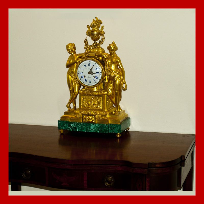 Museum Quality Dore Bronze LG Mantle Clock by Berthoud