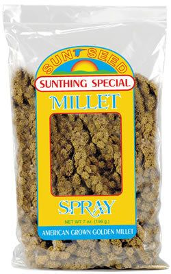 Sun Seed Spray Millet Bird Cage Treats 4oz Parakeet Finch Canaries 