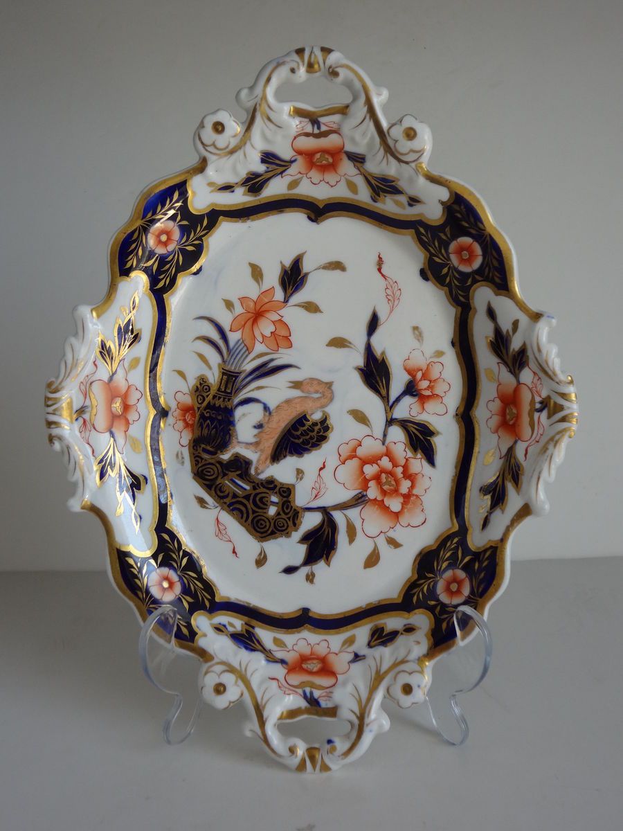 C1820 Imari English Porcelain Dessert Dish Tray Derby Davenport 