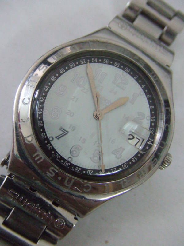 YGS412G Swatch 1997 Irony Big Happy Joe Light Grey Date