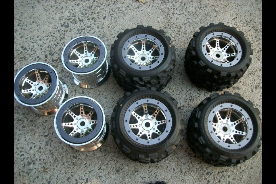 Big Joe 17mm Hex BeadLock Wheels Rims Tires Traxxas T Maxx Revo HPI 