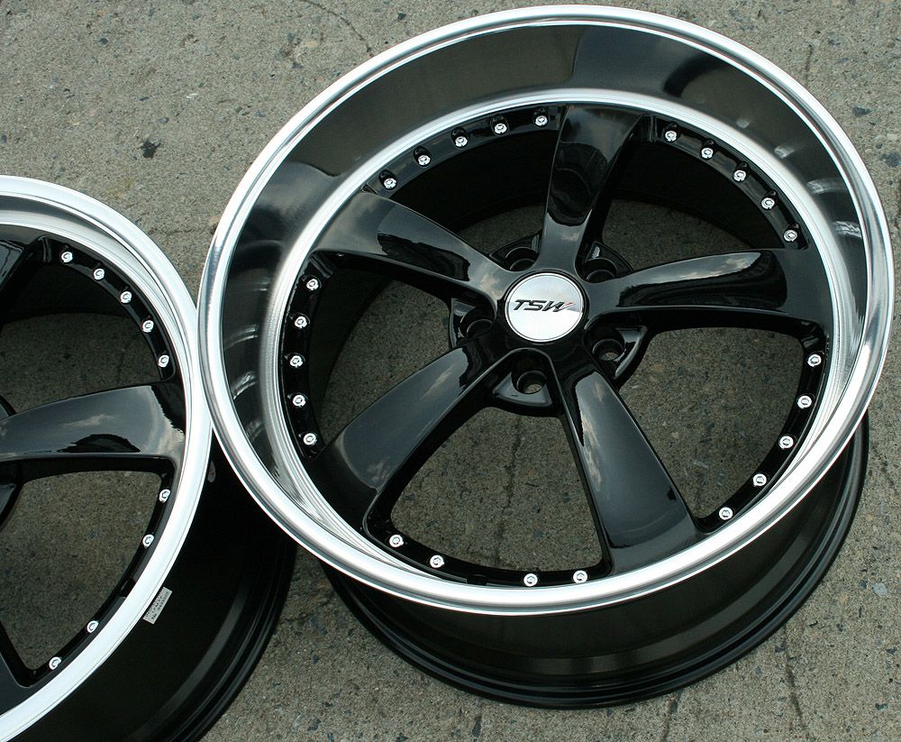TSW Strip 19 Black Rims Wheels Infiniti M35 Staggered 19 x 8 0 9 5 5H 