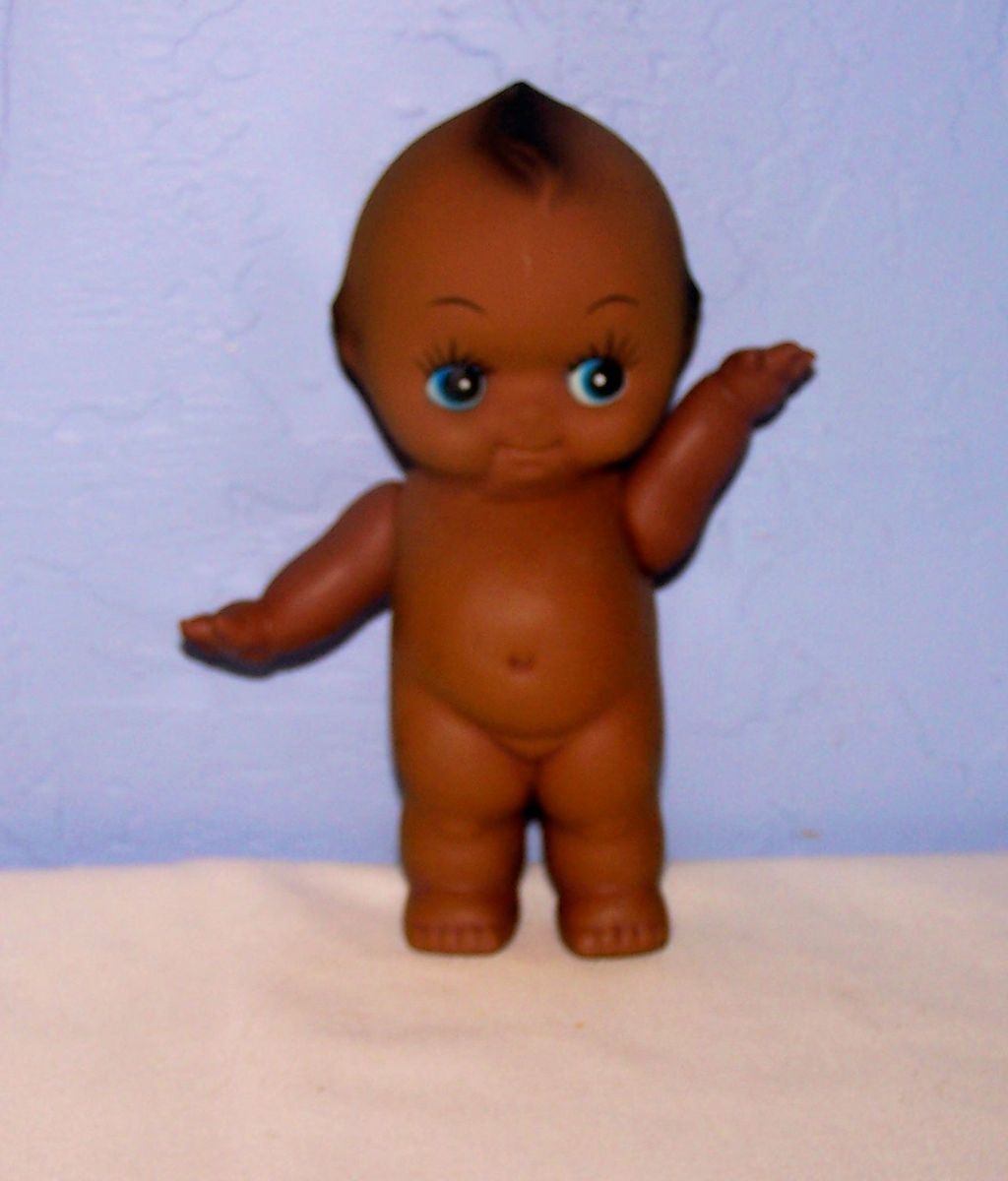 Vintage Rare Beautiful Big Blue Eyes Black Americana Kewpie Doll 