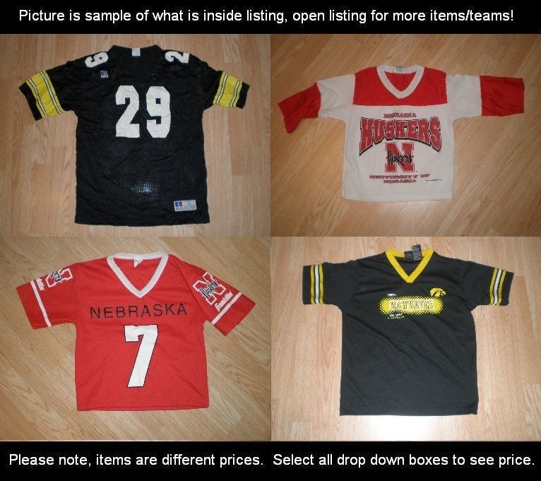 Youth NCAA Big 10 Hawkeyes Huskers Football Basketball Jerseys Warmups 